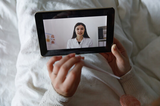 Patient having online appointment