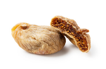 Dried figs on a white background