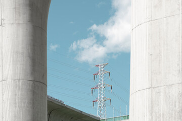 High voltage telephone pole