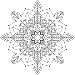 Easy Mandala coloring book simple and basic for beginners, seniors and children. Set of Mehndi flower pattern for Henna drawing and tattoo. Decoration in ethnic oriental, Indian style.