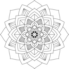 Easy Mandala coloring book simple and basic for beginners, seniors and children. Set of Mehndi flower pattern for Henna drawing and tattoo. Decoration in ethnic oriental, Indian style.