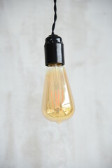 A lamp of Edison is in an interior