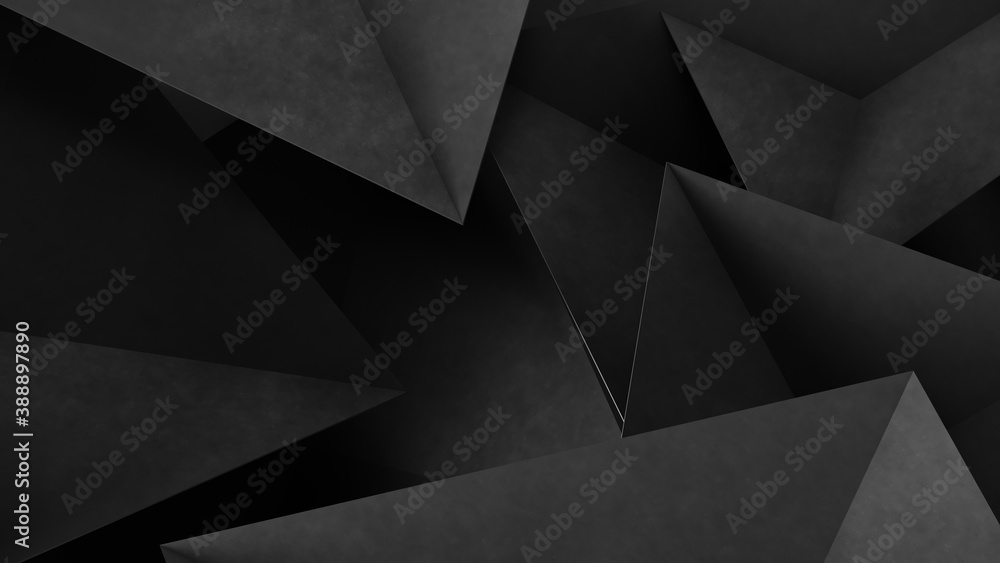 Wall mural abstract gray geometric shapes of triangles. concrete background. 3d rendering