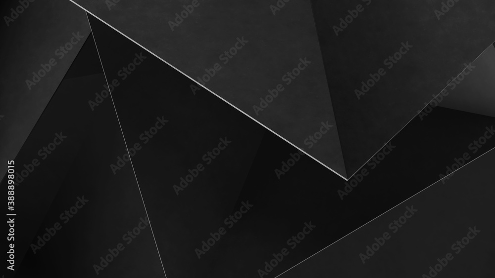 Wall mural abstract gray geometric shapes of triangles. concrete background. 3d rendering