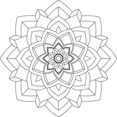 Easy Mandala coloring book simple and basic for beginners, seniors and children. Set of Mehndi flower pattern for Henna drawing and tattoo. Decoration in ethnic oriental, Indian style.