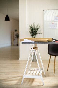 Desk in architect studio