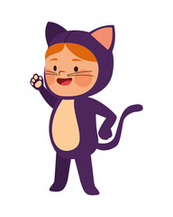 cute little girl dressed as a cat character