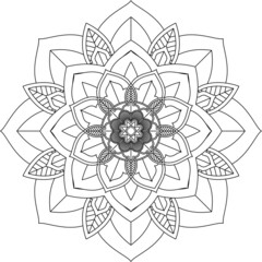 Easy Mandala coloring book simple and basic for beginners, seniors and children. Set of Mehndi flower pattern for Henna drawing and tattoo. Decoration in ethnic oriental, Indian style.