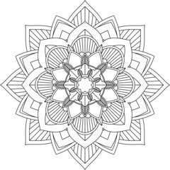 Easy Mandala coloring book simple and basic for beginners, seniors and children. Set of Mehndi flower pattern for Henna drawing and tattoo. Decoration in ethnic oriental, Indian style.