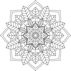 Easy Mandala coloring book simple and basic for beginners, seniors and children. Set of Mehndi flower pattern for Henna drawing and tattoo. Decoration in ethnic oriental, Indian style.