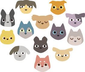 たくさんの犬の顔