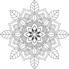 Easy Mandala coloring book simple and basic for beginners, seniors and children. Set of Mehndi flower pattern for Henna drawing and tattoo. Decoration in ethnic oriental, Indian style.
