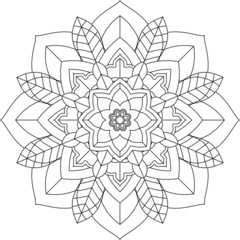 Easy Mandala coloring book simple and basic for beginners, seniors and children. Set of Mehndi flower pattern for Henna drawing and tattoo. Decoration in ethnic oriental, Indian style.