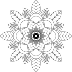 Easy Mandala coloring book simple and basic for beginners, seniors and children. Set of Mehndi flower pattern for Henna drawing and tattoo. Decoration in ethnic oriental, Indian style.
