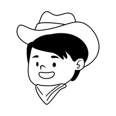 cute little boy dressed as a cowboy head line style