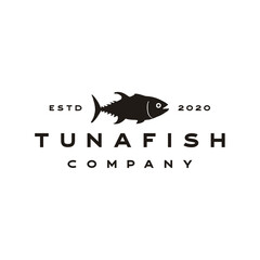 Vintage Tuna silhouette logo design vector