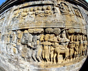 ボロブドゥール遺跡のレリーフ