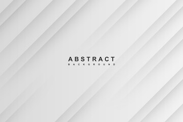 Abstract gradient white and gray background with geometric papercut shape.
