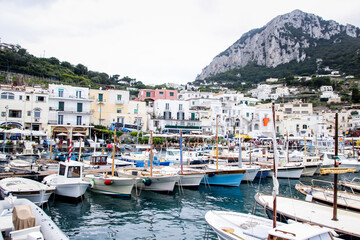 Fototapeta na wymiar Capri island beautiful views, scenery, landscapes, panoramas, towns, buildings, cosy streets, historical heritage Italy