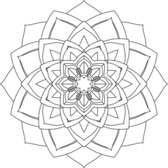 Fototapeta premium Easy Mandala coloring book simple and basic for beginners, seniors and children. Set of Mehndi flower pattern for Henna drawing and tattoo. Decoration in ethnic oriental, Indian style.