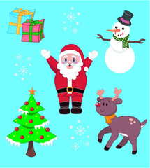 Christmas Santa Claus Cartoon Vector Set