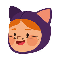 cute little girl dressed as a cat head character