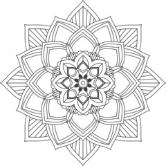 Easy Mandala coloring book simple and basic for beginners, seniors and children. Set of Mehndi flower pattern for Henna drawing and tattoo. Decoration in ethnic oriental, Indian style.