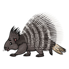 Illustration of cute cartoon porcupine.