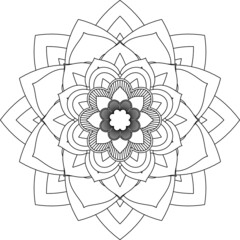Easy Mandala coloring book simple and basic for beginners, seniors and children. Set of Mehndi flower pattern for Henna drawing and tattoo. Decoration in ethnic oriental, Indian style.