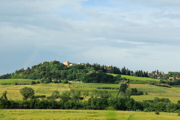 Fototapeta na wymiar View of Italian Countryside, Tuscany, Italy. No people. Space for copy