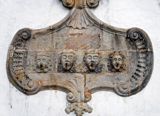 Ancient fountain built in 1759 in historical city of Ouro Preto, Brazil 