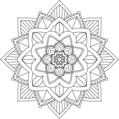 Easy Mandala coloring book simple and basic for beginners, seniors and children. Set of Mehndi flower pattern for Henna drawing and tattoo. Decoration in ethnic oriental, Indian style.