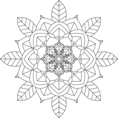 Easy Mandala coloring book simple and basic for beginners, seniors and children. Set of Mehndi flower pattern for Henna drawing and tattoo. Decoration in ethnic oriental, Indian style.