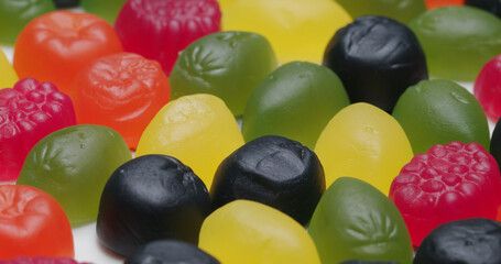 Fototapeta na wymiar Fruit jelly gummy candies assortment