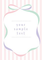 ribbon frame with copy space and stripes background for cards, flyers, packaging design, etc.