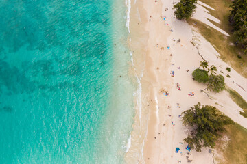 Fototapeta na wymiar Aerial view of Kailua Beach shore. Oahu, Hawaii.