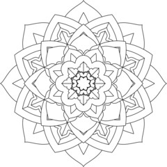 Easy Mandala coloring book simple and basic for beginners, seniors and children. Set of Mehndi flower pattern for Henna drawing and tattoo. Decoration in ethnic oriental, Indian style.