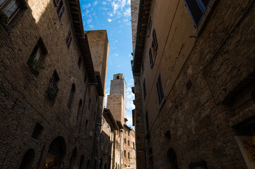 Old buildings in San Gimignano. Tuscany, Italy.
