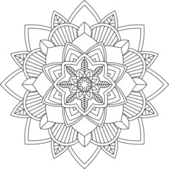 Easy Mandala coloring book simple and basic for beginners, seniors and children. Set of Mehndi flower pattern for Henna drawing and tattoo. Decoration in ethnic oriental, Indian style.