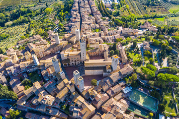 Fototapeta premium Aerial view of San Gimignano. Tuscany, Italy.