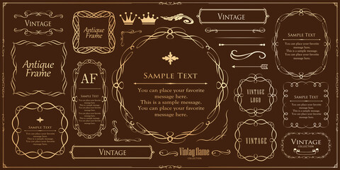 クリスマスのフレームセット、リースのデザイン、オーナメントや装飾デザイン