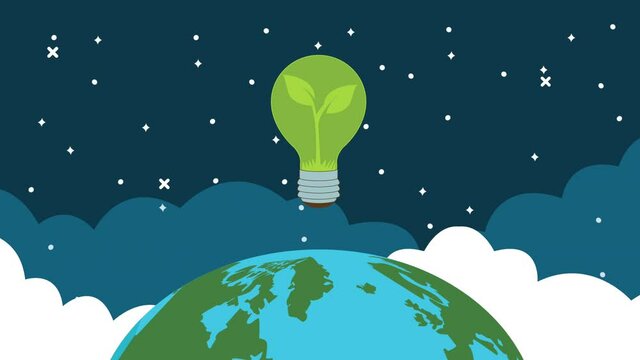 lets save the world animation with plant in bulb