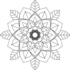 Easy Mandala coloring book simple and basic for beginners, seniors and children. Set of Mehndi flower pattern for Henna drawing and tattoo. Decoration in ethnic oriental, Indian style.