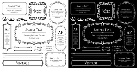 クリスマスのフレームセット、リースのデザイン、オーナメントや装飾デザイン