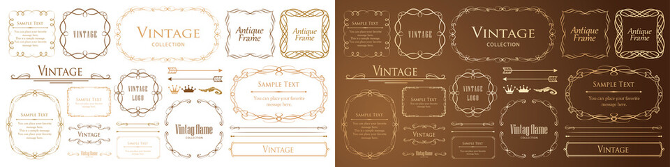 クリスマスのフレームセット、リースのデザイン、オーナメントや装飾デザイン