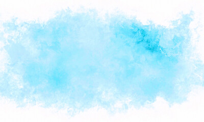 simple nice cute blue light background, pure paint watercolor effect with spots and white borders. A versatile background as a basis for creating banners, brochures, postcards, etc....