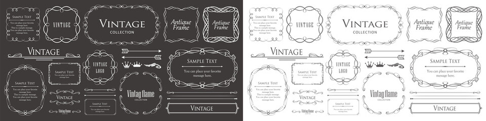 クリスマスのフレームセット、リースのデザイン、オーナメントや装飾デザイン