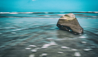 Close-up of rocks on the coast