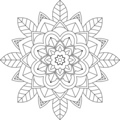Easy Mandala coloring book simple and basic for beginners, seniors and children. Set of Mehndi flower pattern for Henna drawing and tattoo. Decoration in ethnic oriental, Indian style.
