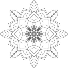 Easy Mandala coloring book simple and basic for beginners, seniors and children. Set of Mehndi flower pattern for Henna drawing and tattoo. Decoration in ethnic oriental, Indian style.